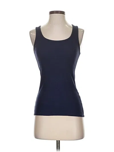 Pre-owned Michael Stars Tank Top Blue Solid Pattern Scoop Neck Tops