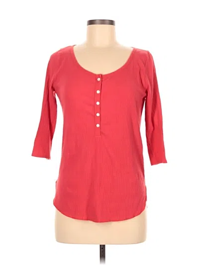 Pre-owned Hollister 3/4 Sleeve Top Red Scoop Neck Tops