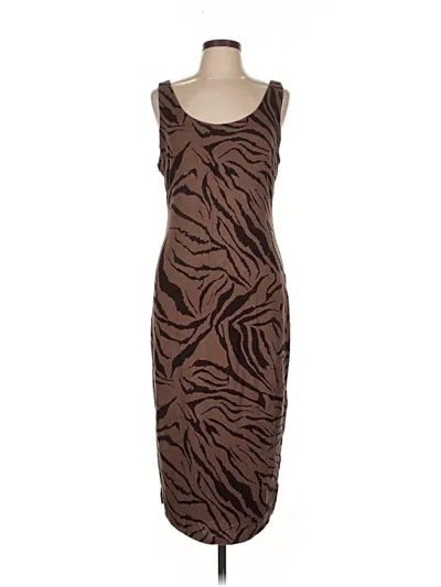 Pre-owned Bar Iii Casual Dress In Brown