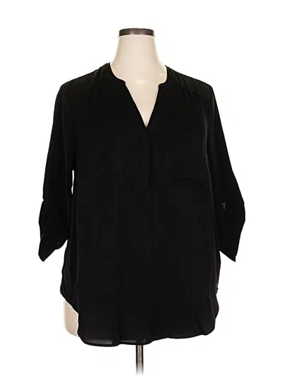 Pre-owned Torrid 3/4 Sleeve Blouse In Black