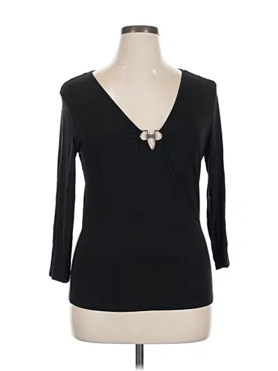 Pre-owned Michael Michael Kors 3/4 Sleeve Top Black Sweetheart Neckline Tops