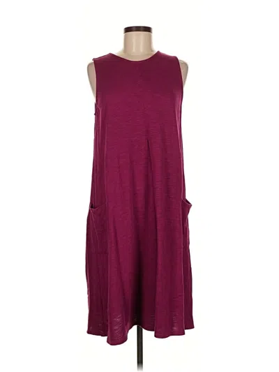 Pre-owned Jjill Casual Dress In Burgundy