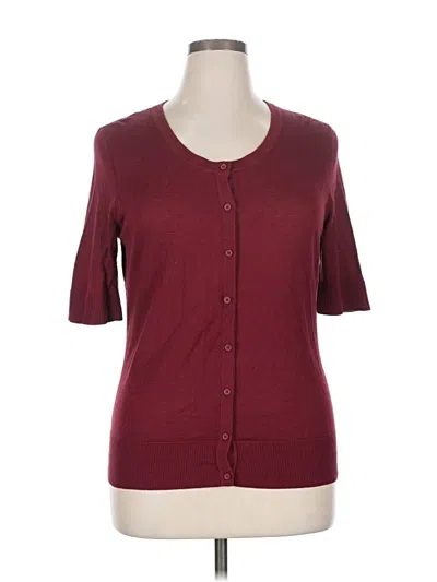 Pre-owned Merona Short Sleeve Henley Shirt In Burgundy