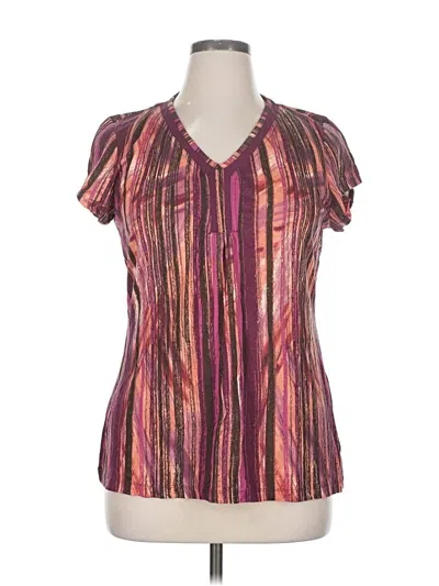 Pre-owned Liz Claiborne Short Sleeve T-shirt In Purple