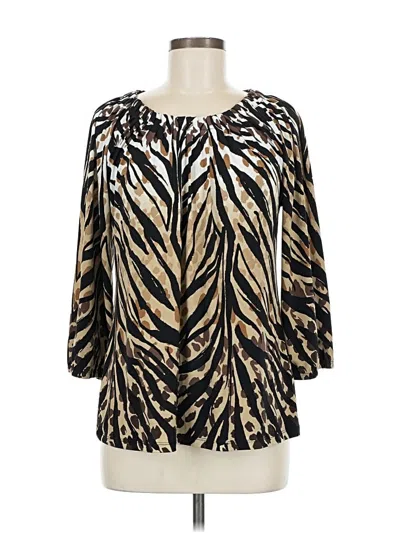Pre-owned Style & Co 3/4 Sleeve Blouse In Gold