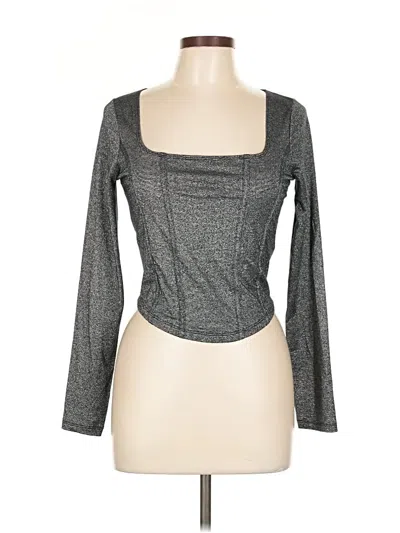 Pre-owned Hollister Long Sleeve Top Gray Square Neckline Tops