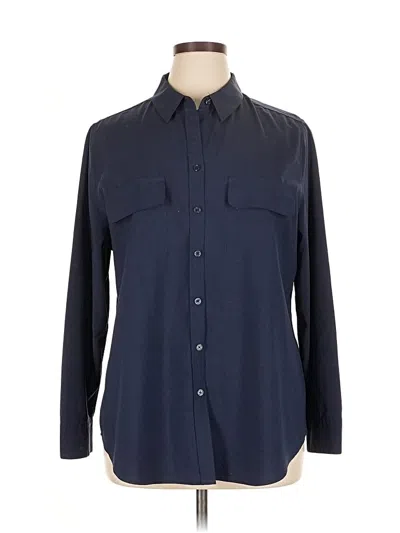 Pre-owned Chico's Long Sleeve Button Down Shirt In Blue