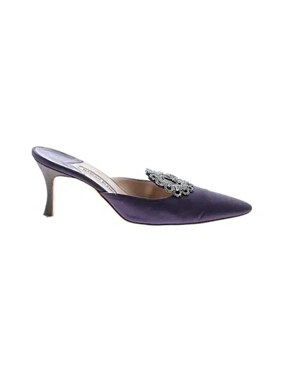 Pre-owned Manolo Blahnik Heels In Purple