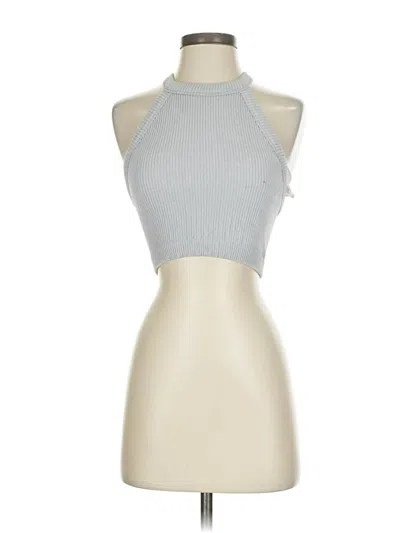 Pre-owned Aerie Tank Top Silver Halter Neckline Tops