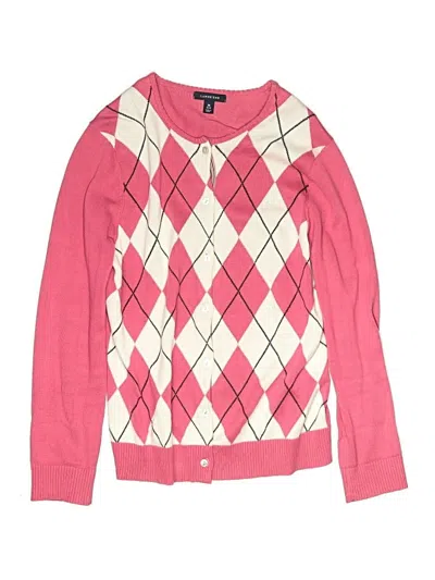 Pre-owned Lands' End Kids'  Cardigan Sweater In Pink