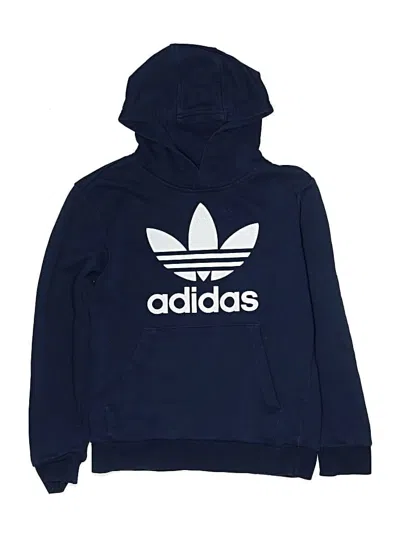 Pre-owned Adidas Originals Kids' Pullover Hoodie In Blue