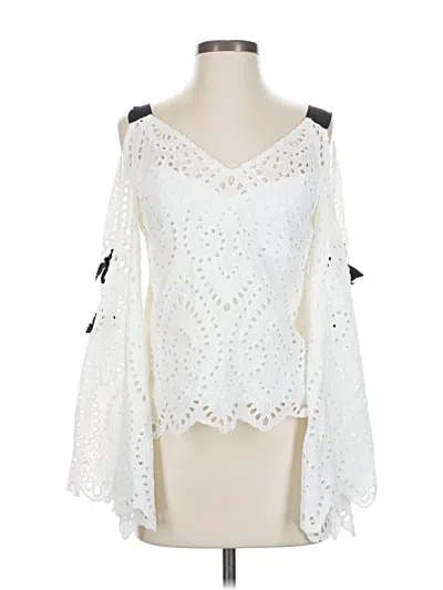 Pre-owned Nanette Lepore 3/4 Sleeve Blouse In White