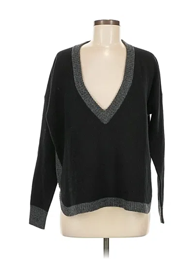 Pre-owned Madewell Wool Pullover Sweater In Black