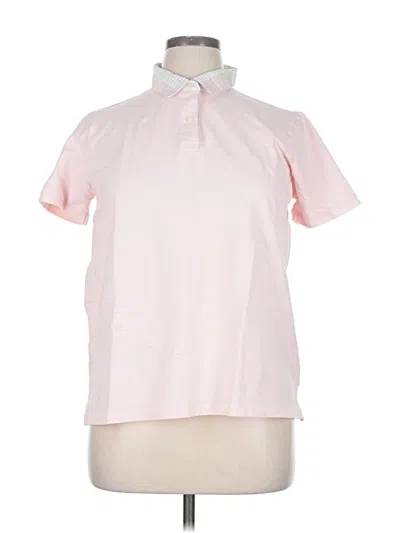 Pre-owned Lands' End Short Sleeve Blouse In Pink