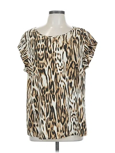 Pre-owned Chico's Short Sleeve Blouse In Brown