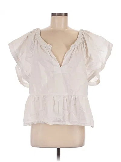 Pre-owned Joe's Jeans Short Sleeve Blouse In White