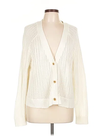 Pre-owned Caslon Cardigan Sweater In White