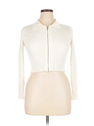 Pre-owned Lola May Cardigan Sweater In White