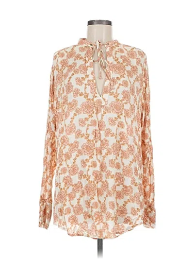 Pre-owned Free People Long Sleeve Blouse In Orange