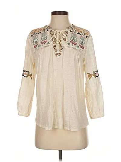 Pre-owned Lucky Brand 3/4 Sleeve Blouse In White