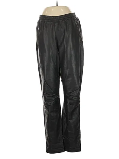 Pre-owned Gestuz Faux Leather Pants In Black