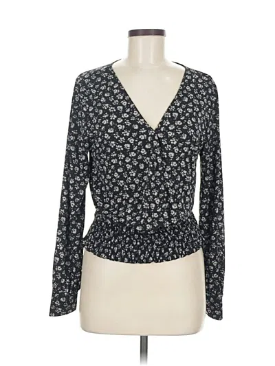 Pre-owned Kaileigh Long Sleeve Blouse In Black