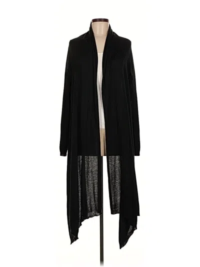 Pre-owned Dkny Silk Cardigan Sweater In Black