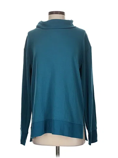 Pre-owned Danskin Long Sleeve Top Teal Turtleneck Tops In Blue