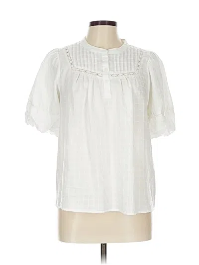 Pre-owned Greylin Short Sleeve Blouse In White