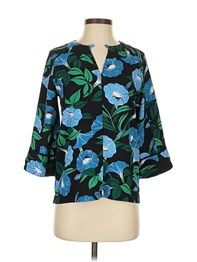 Pre-owned Ann Taylor 3/4 Sleeve Blouse In Blue