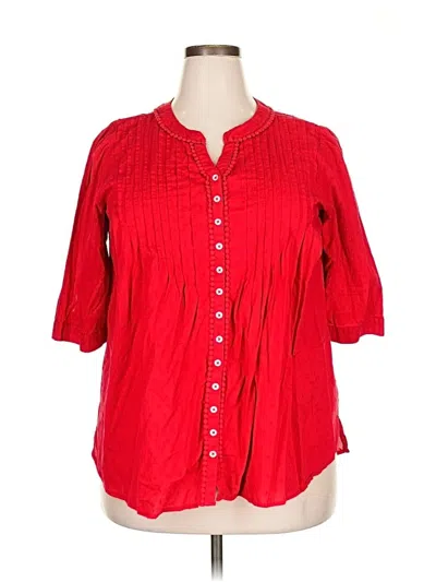 Pre-owned Wayward Fancies 3/4 Sleeve Blouse In Red