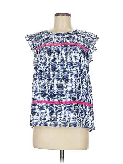 Pre-owned Vineyard Vines Short Sleeve Blouse In Blue