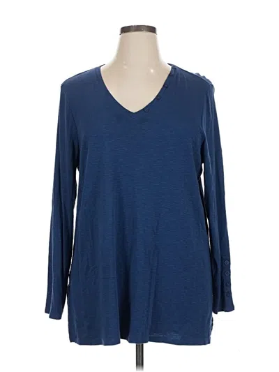 Pre-owned Chico's 3/4 Sleeve T-shirt In Blue