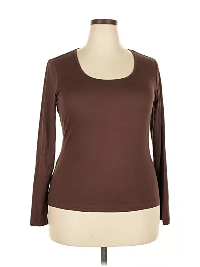 Pre-owned Ekouaer 3/4 Sleeve T-shirt In Brown