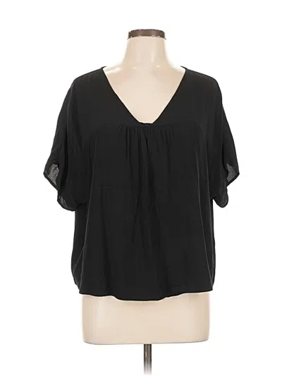 Pre-owned Madewell Short Sleeve Blouse In Black