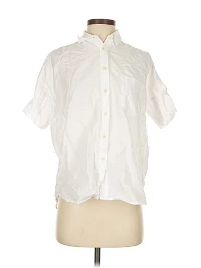 Pre-owned Madewell Short Sleeve Blouse In White