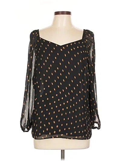 Pre-owned Ann Taylor Long Sleeve Blouse In Black