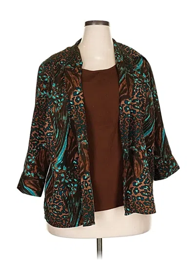 Pre-owned Kim Rogers Long Sleeve Blouse In Blue