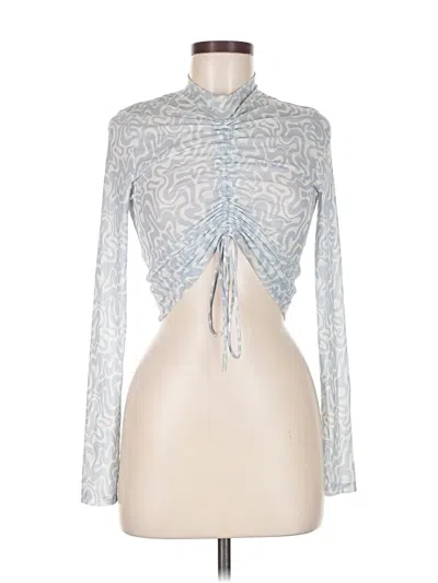 Pre-owned Cotton On Long Sleeve Top Silver High Neck Tops