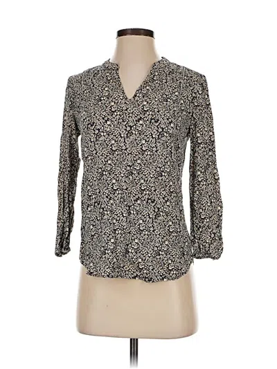 Pre-owned Lucky Brand 3/4 Sleeve Blouse In Gray