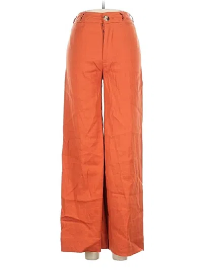 Pre-owned Maeve By Anthropologie Linen Pants In Orange