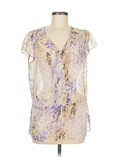 Pre-owned Banana Republic Short Sleeve Blouse In Purple