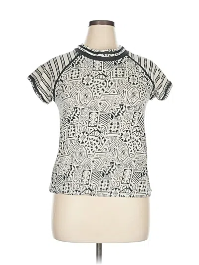 Pre-owned Next Short Sleeve Top Silver Mock Neckline Tops