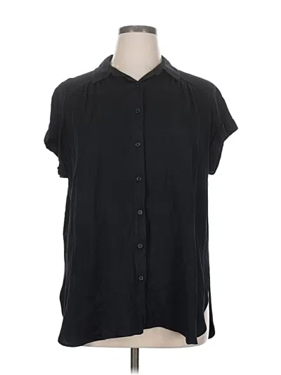 Pre-owned Rose + Olive Short Sleeve Blouse In Black