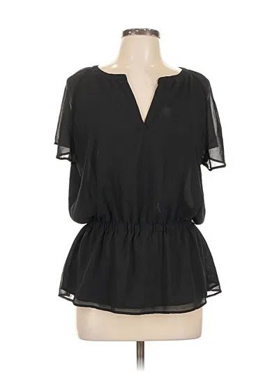 Pre-owned Ann Taylor Short Sleeve Blouse In Black