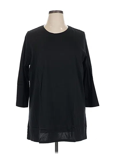 Pre-owned Lands' End 3/4 Sleeve T-shirt In Black