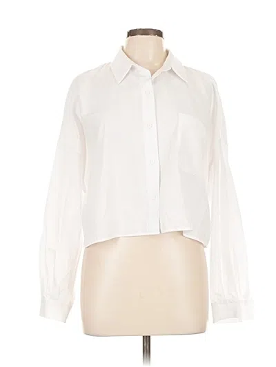 Pre-owned Abercrombie & Fitch Long Sleeve Blouse In White