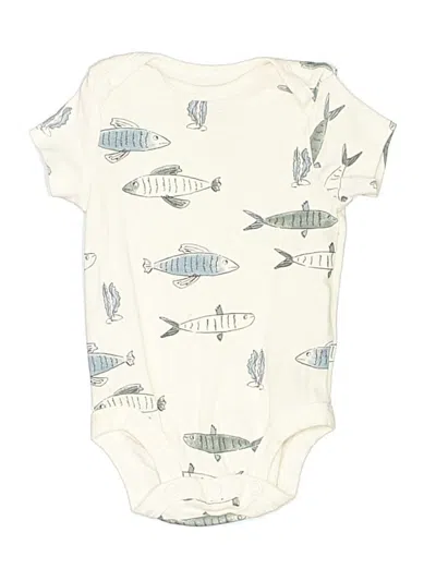 Pre-owned Little Planet Babies' Short Sleeve Onesie In White