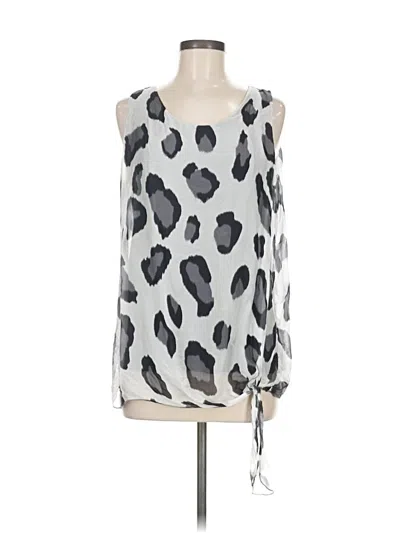 Pre-owned Gigi Moda Sleeveless Silk Top Gray One Shoulder Neckline Tops