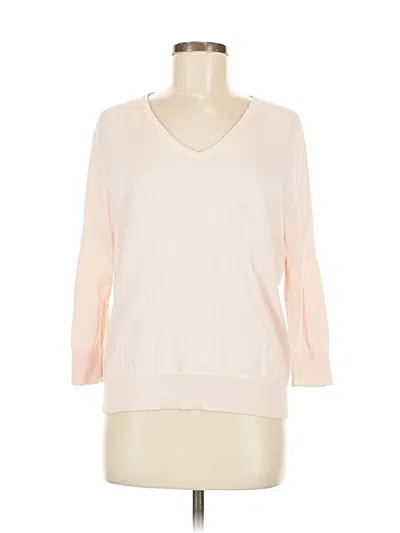 Pre-owned Lands' End Pullover Sweater In White